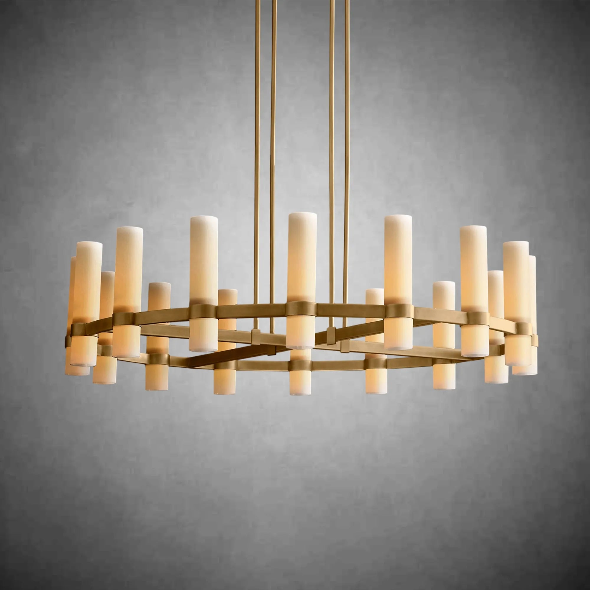 HA Rebecca Round Milk Glass Chandelier