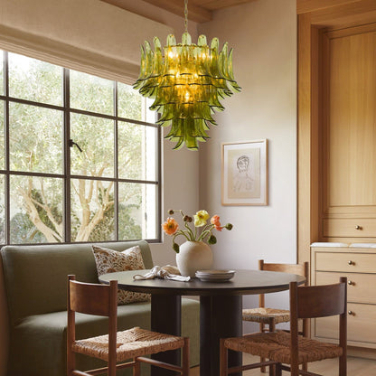 Green Petalo Murano Chandelier 29.5" 35.4"