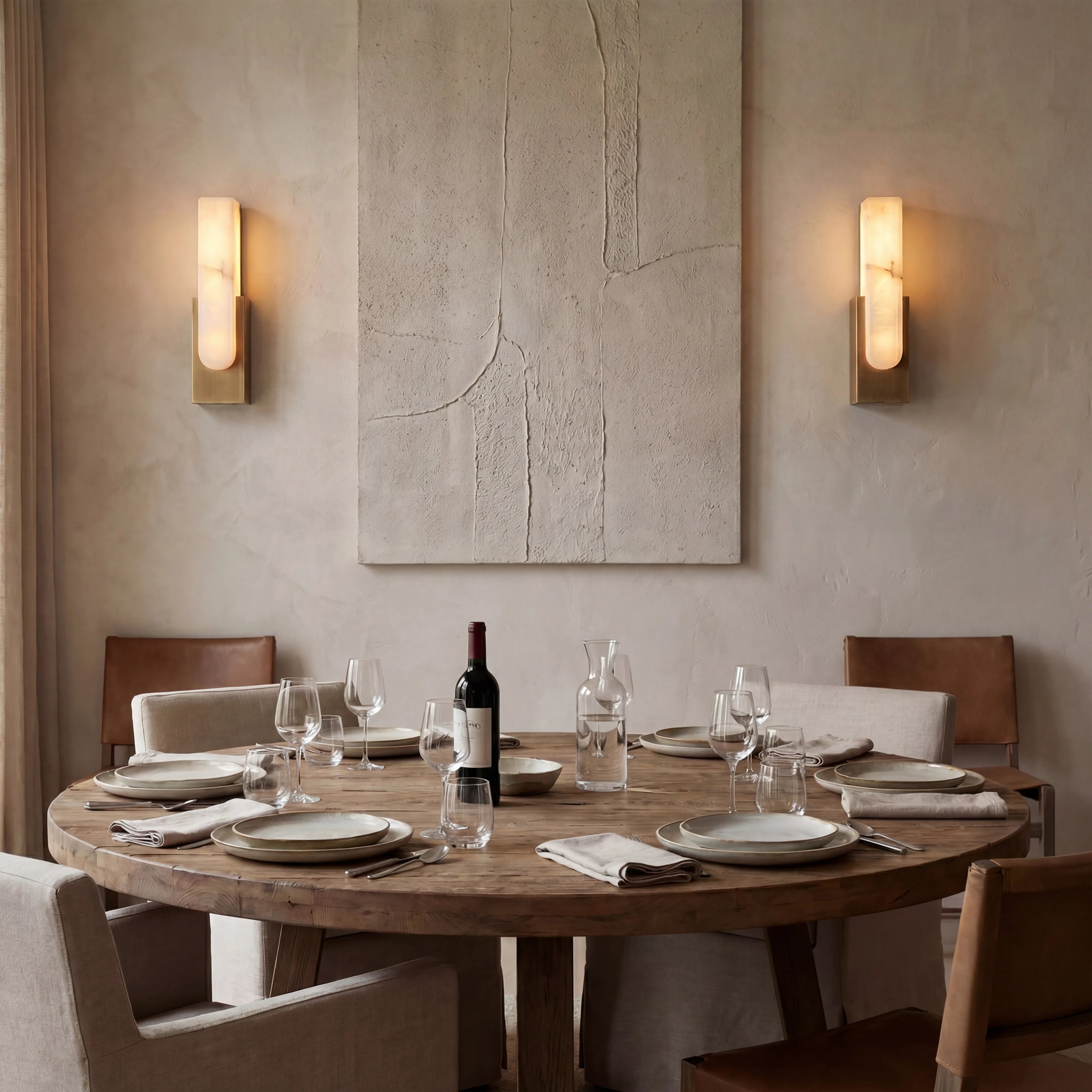 Nimbus Alabaster Brass Wall Sconce