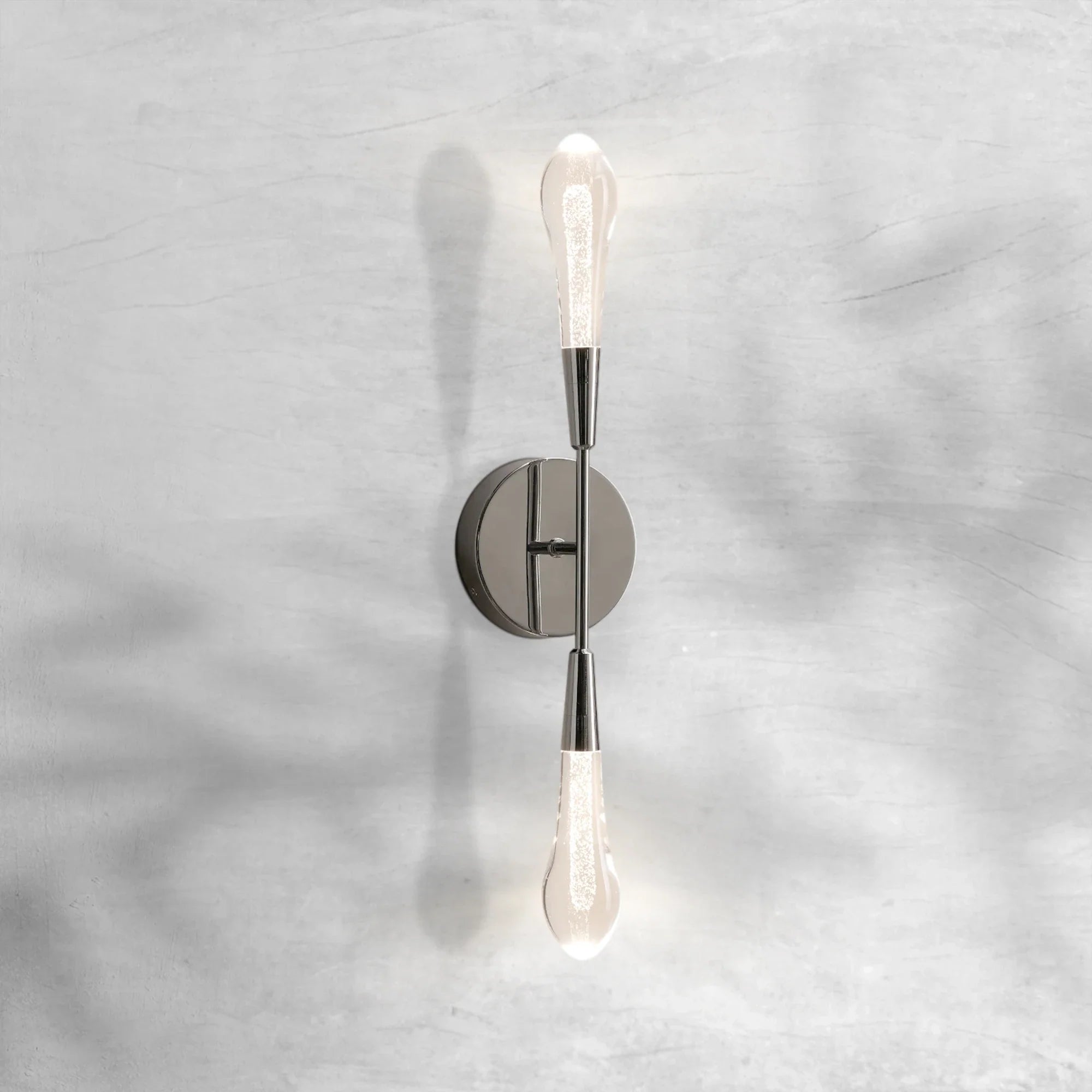 Elegant Soltaire Double Sconce with LED and Brass Finish
