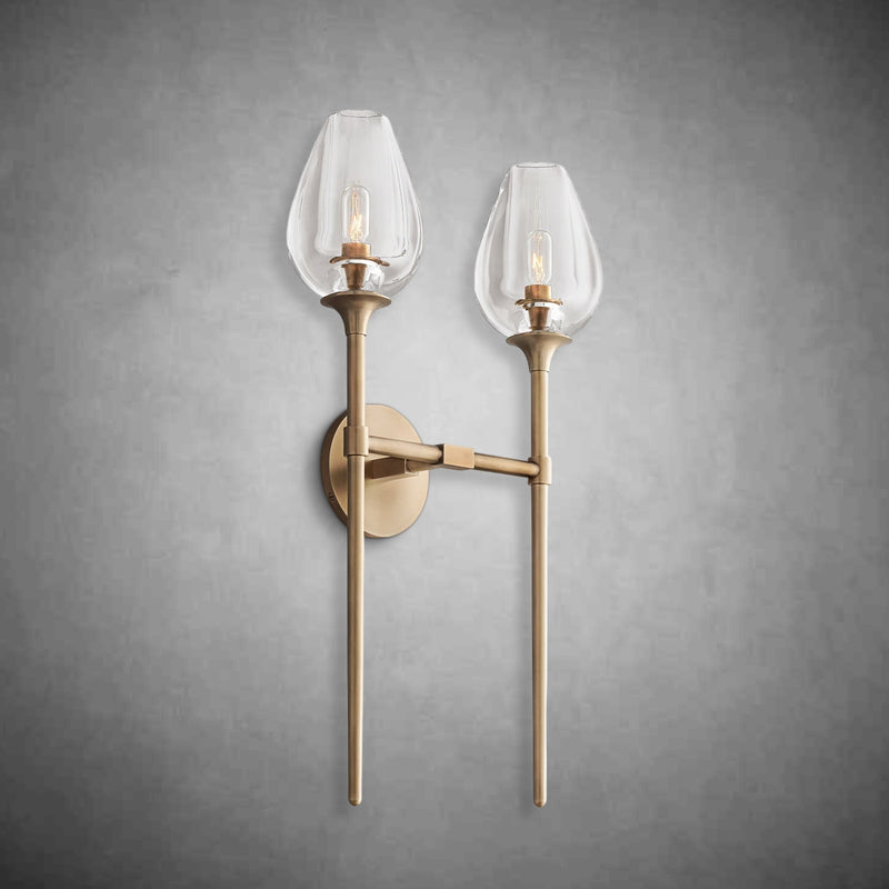 Harper Tulpe Modern 2 Light Glass Wall Light Fixture