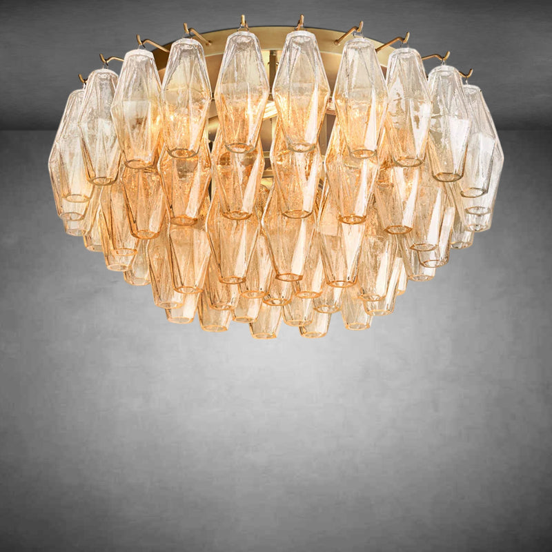 Eclipsia Glass Round Flush Mount