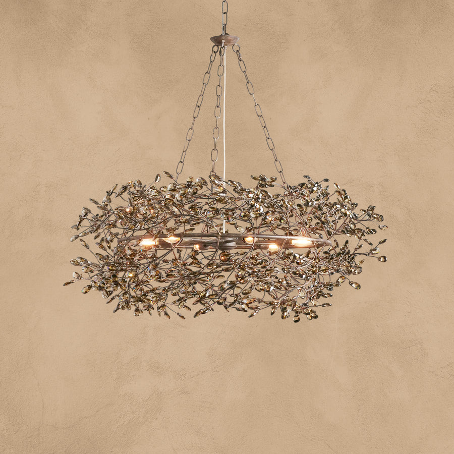 Faverelle chandelier in bronze with crystal-branch crown design