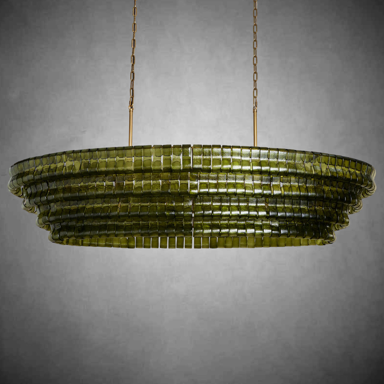 Ghiaccio Art Glass Oval Chandelier