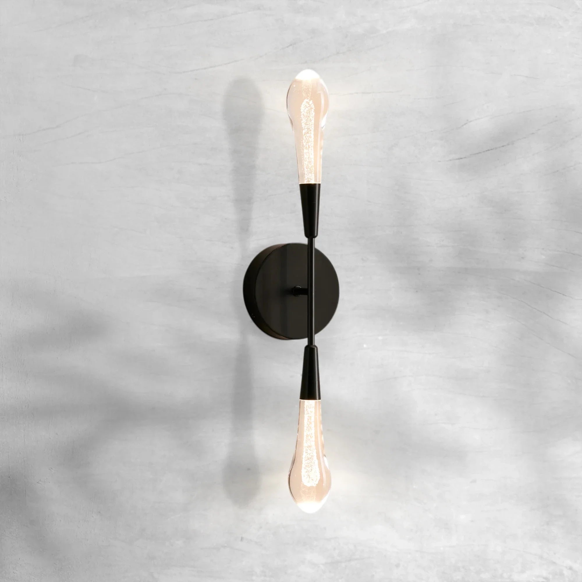 Elegant Soltaire Double Sconce with LED and Brass Finish