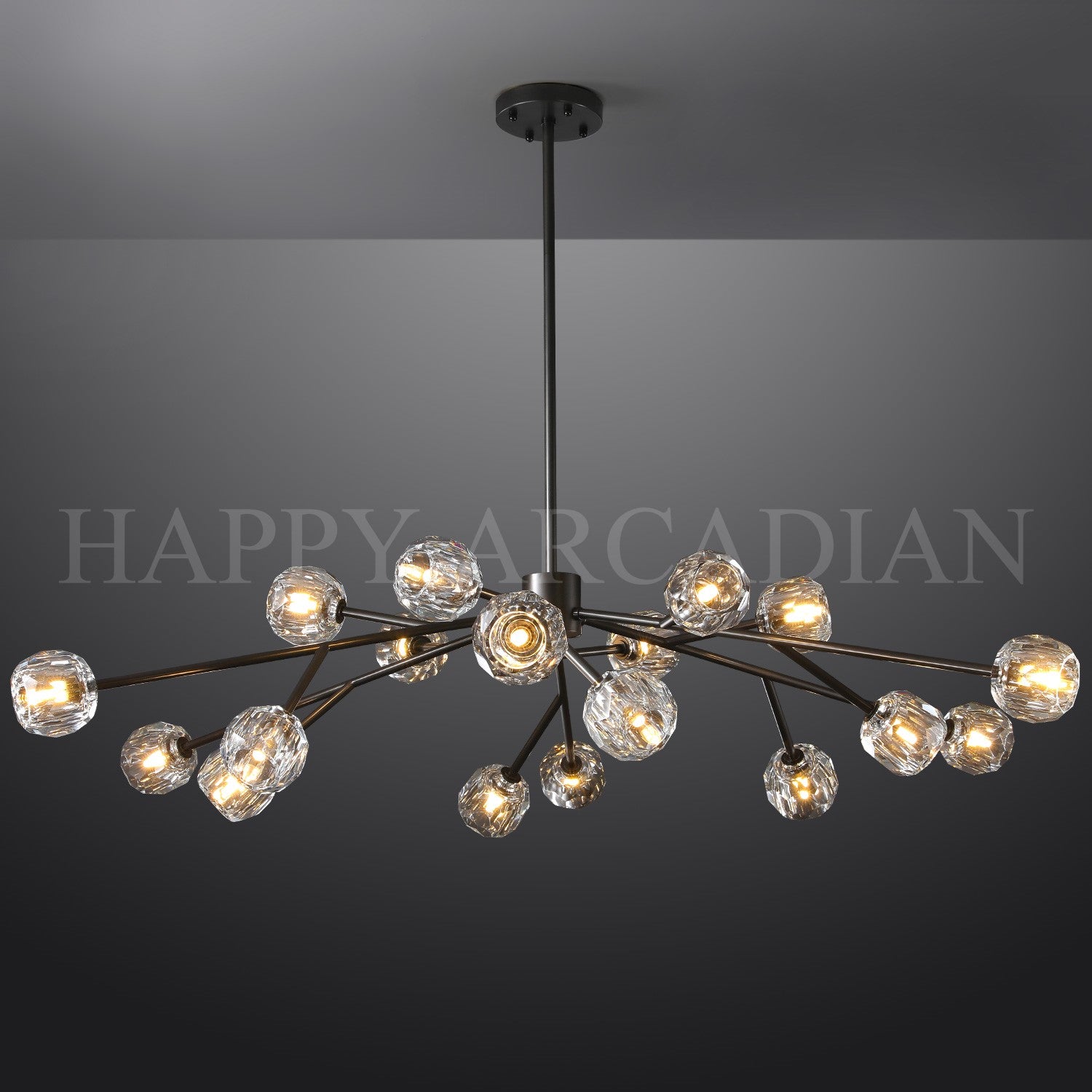 HA Bola De Clear Crystal Round Chandelier 60"