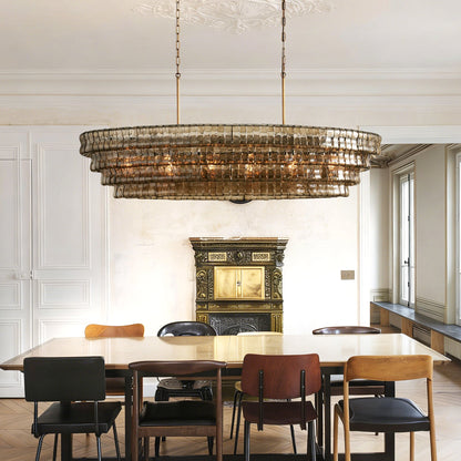 Givrelle Oval Chandelier 54"W/65"W