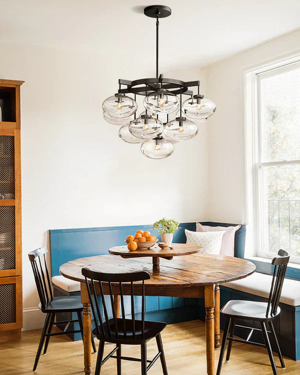 Cabrlet Clear Glass Round Chandelier 48"