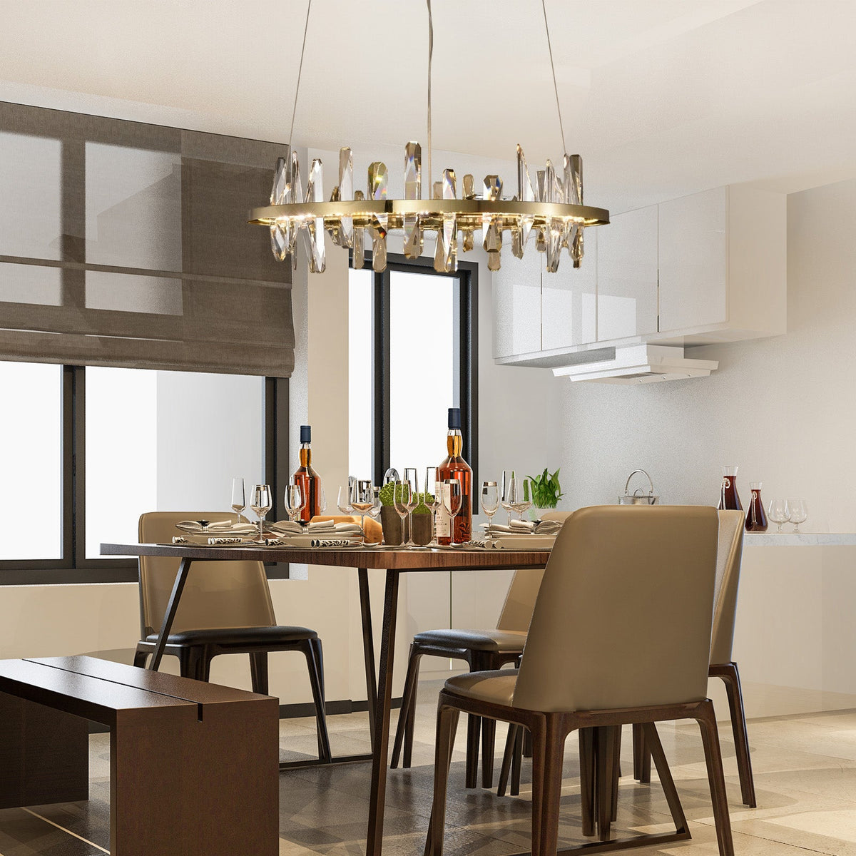 Mira Ring Crystal Chandelier