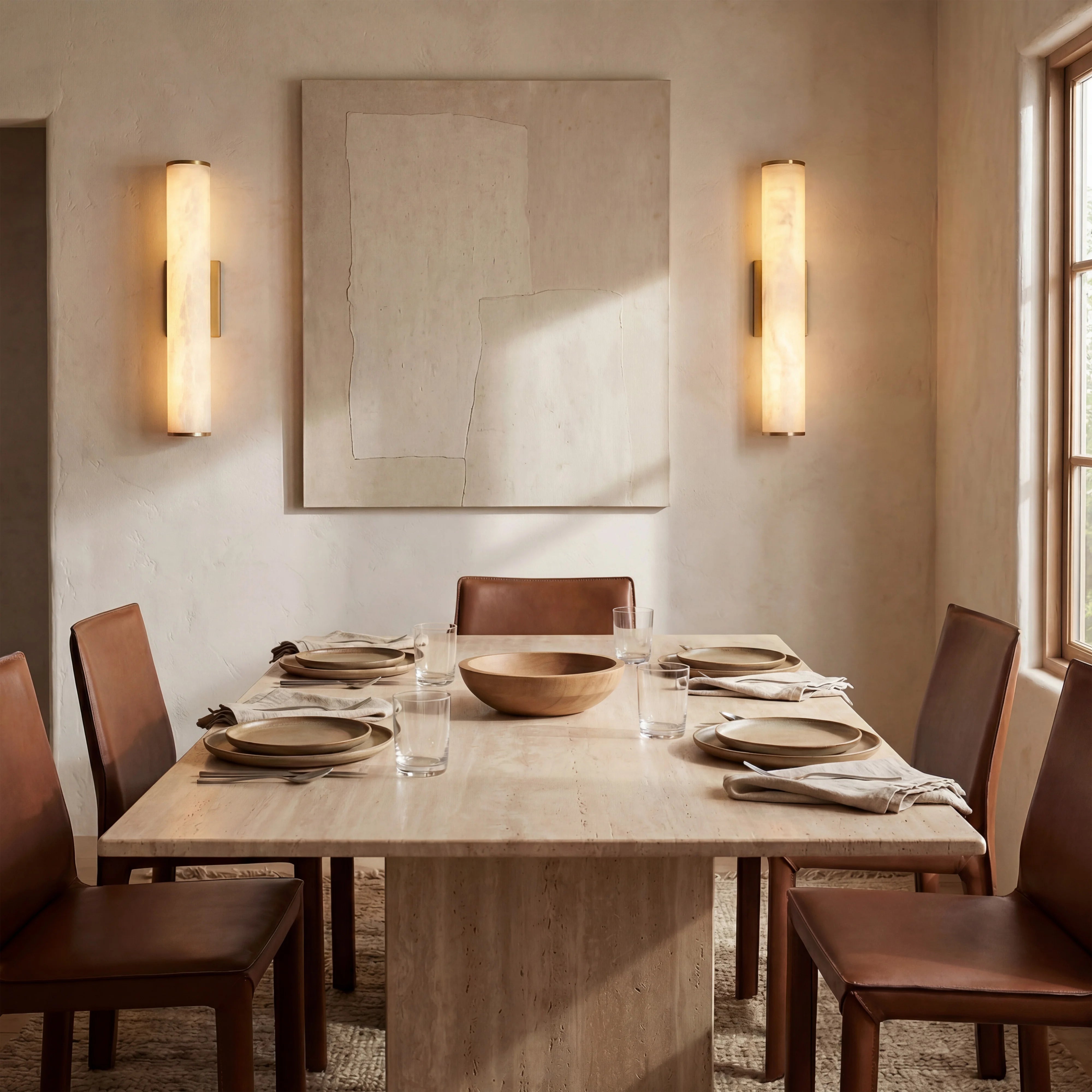 Modern Alabaster Melange Bathroom Sconce, Vanity Light