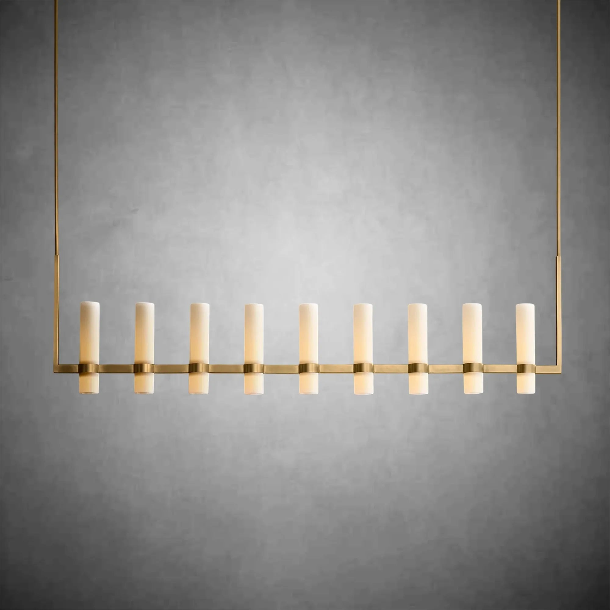 HA Rebecca Linear Milk Glass Chandelier