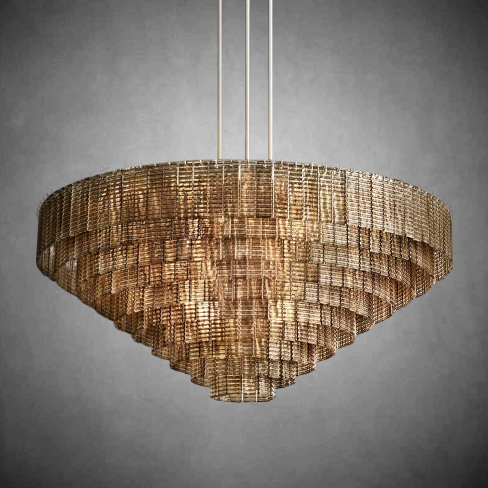 HA Sirena Smoke Glass Round Chandelier 65"