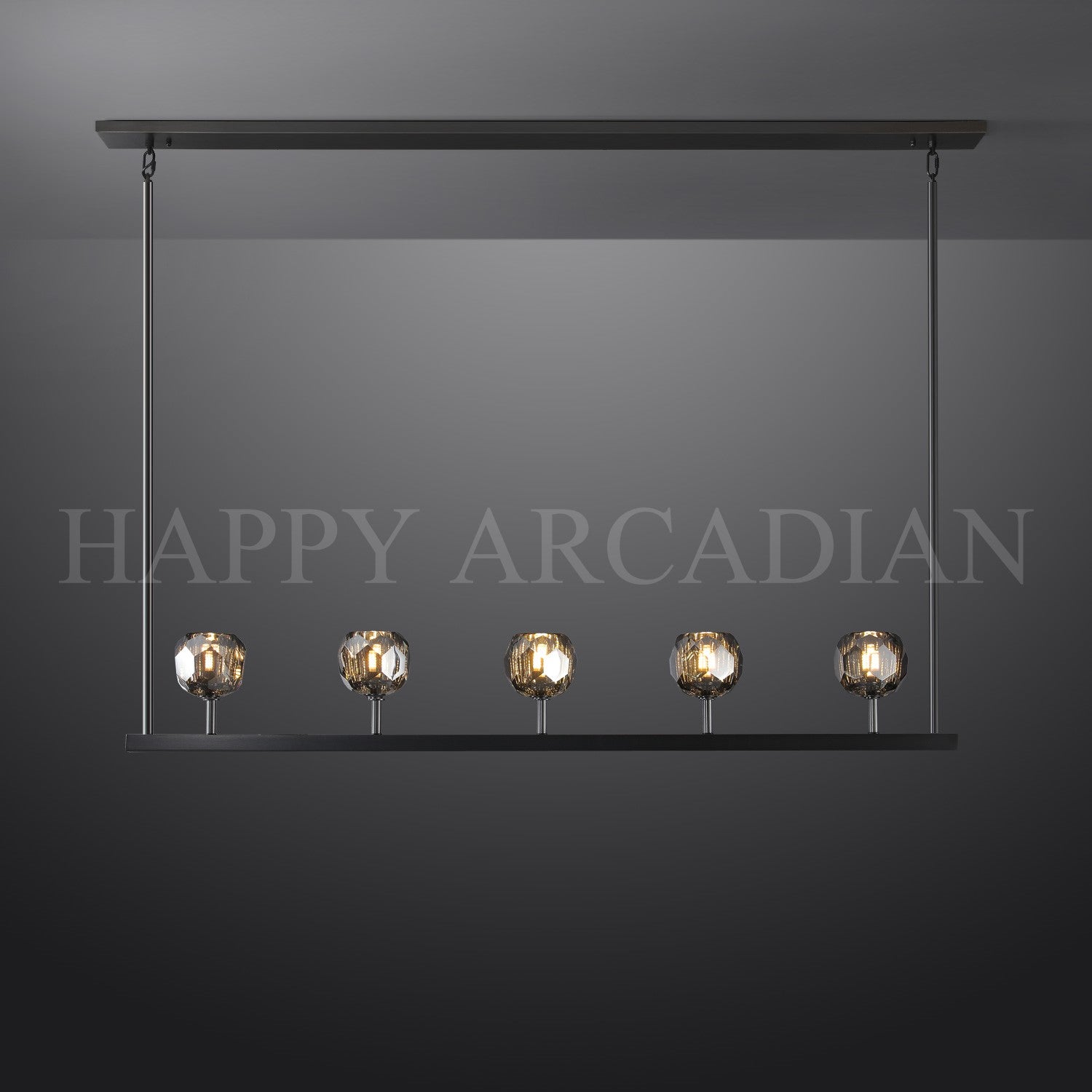 HA Bola De Smoke Glass Linear Chandelier 48" for Living room