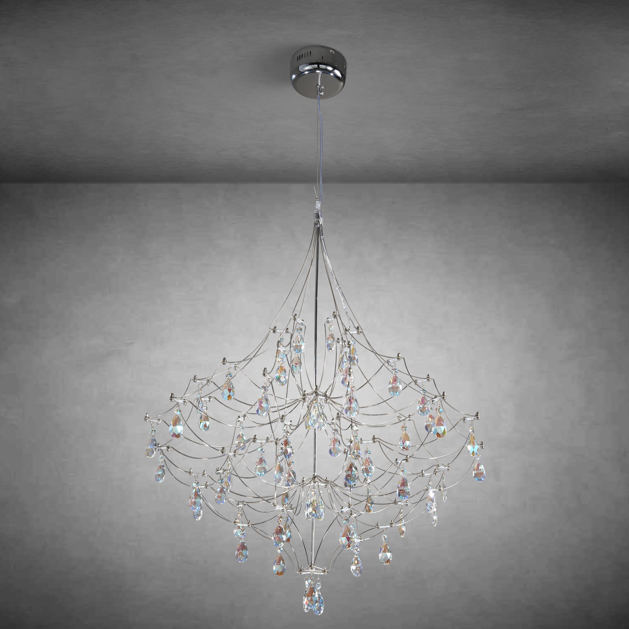 Crystal Chandelier  Sliver  Ceiling Light Fixture