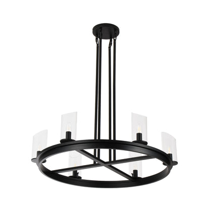 Modern Frame Glass Shade Chandelier