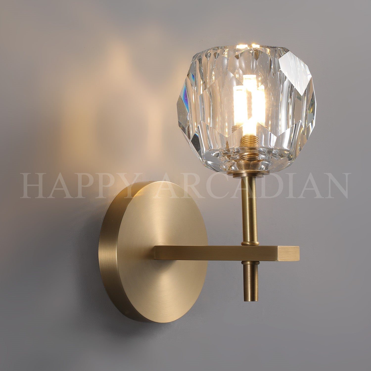 HA Bola De Short Style Clear Crystal Wall Sconces