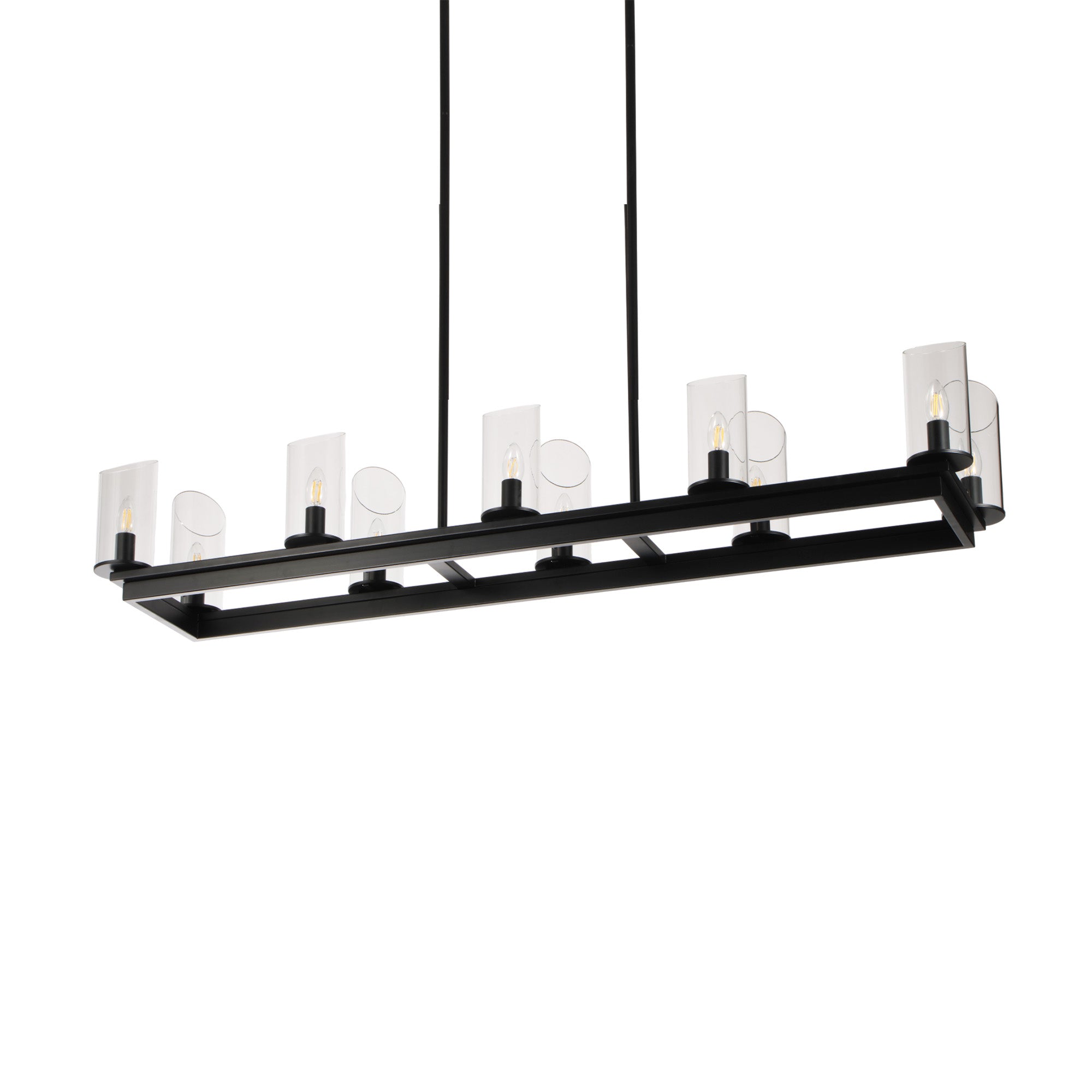 Modern Frame Glass Shade Chandelier
