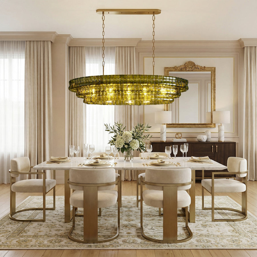 Givrelle Oval Chandelier 54"W/65"W