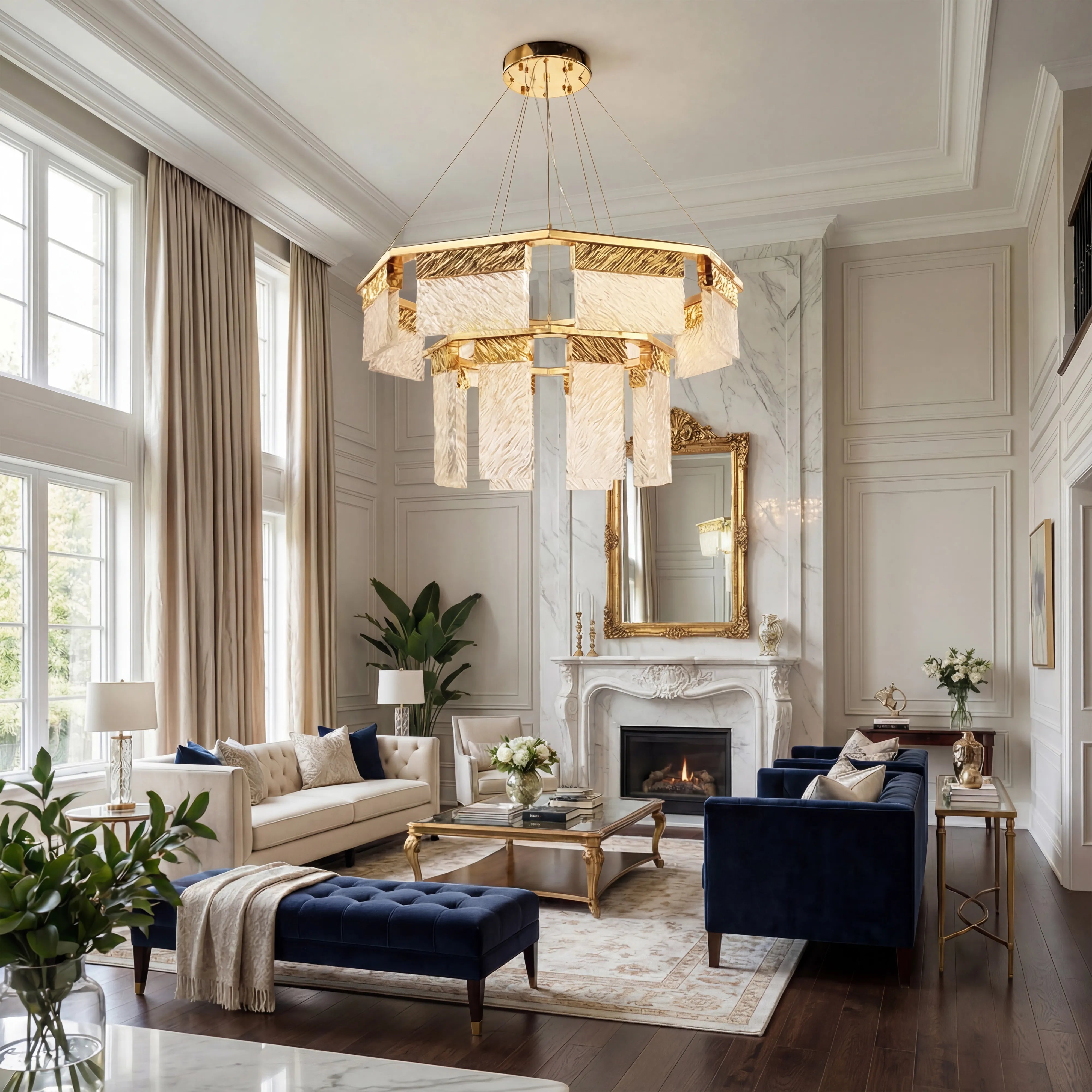 Haloire 2-Tier Round Down-light LED Chandelier