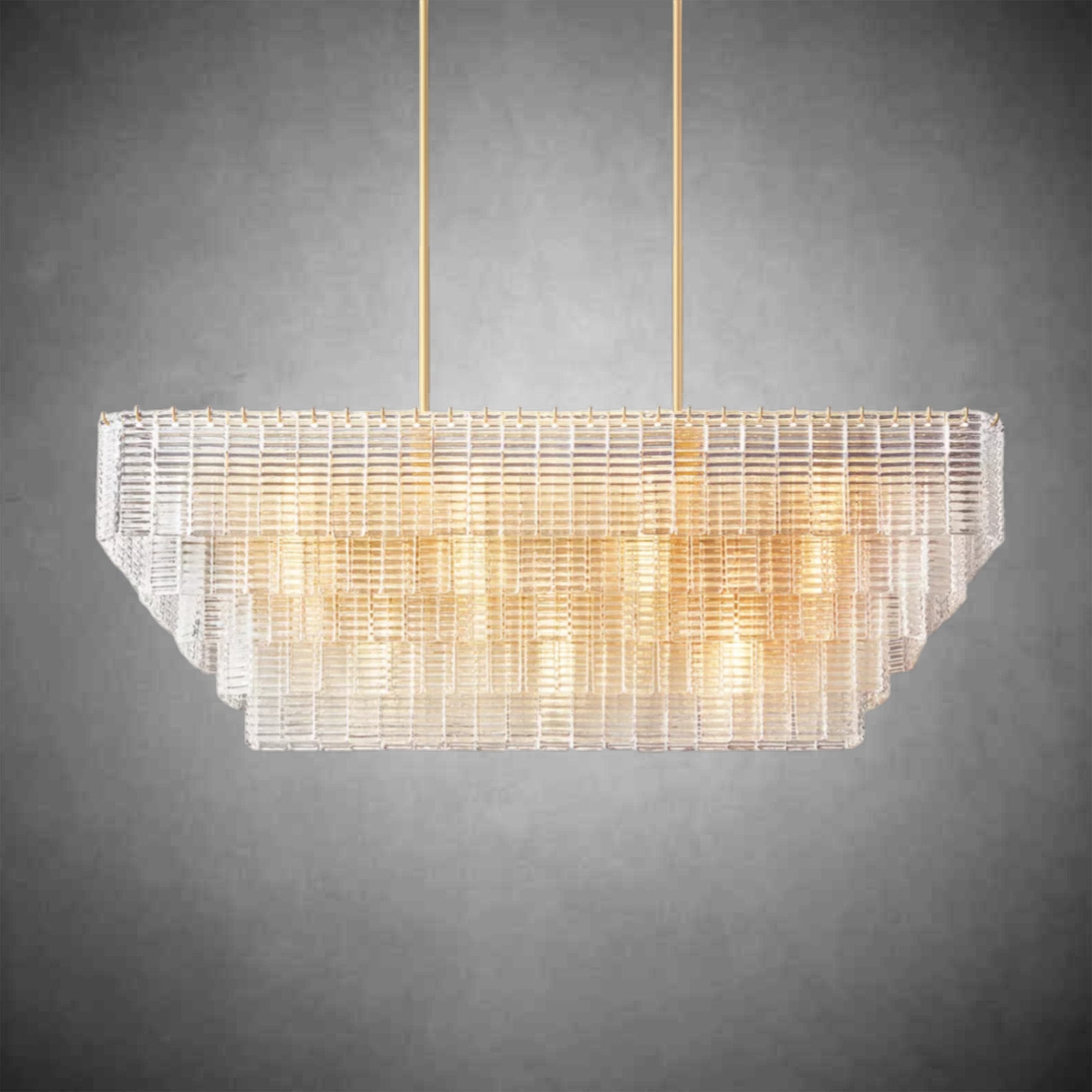 HA Sirena Clear Glass Rectangle Chandelier 59"