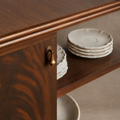 Happyarcadian Vintage Mahogany Wood Storage Sideboard