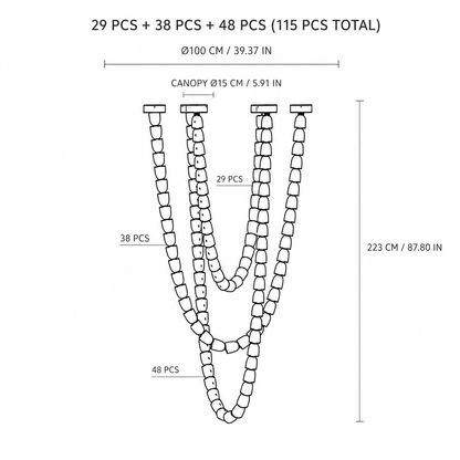 Versailles Veil Cascading Crystal Chandelier