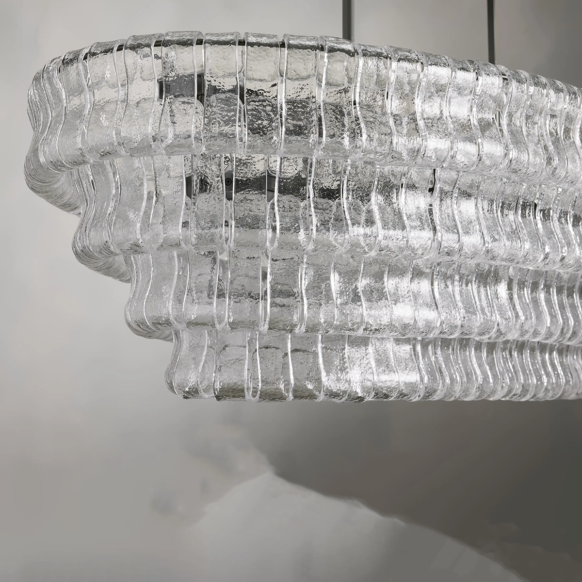 Ghiaccio Art Glass Oval Chandelier