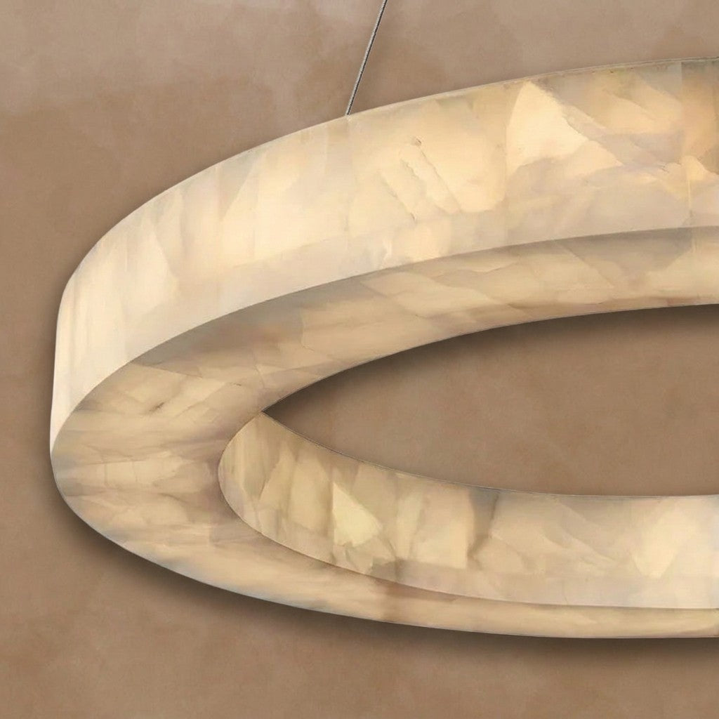 3-TIER ROUND ALABASTER CHANDELIER 39" 47" 59"D