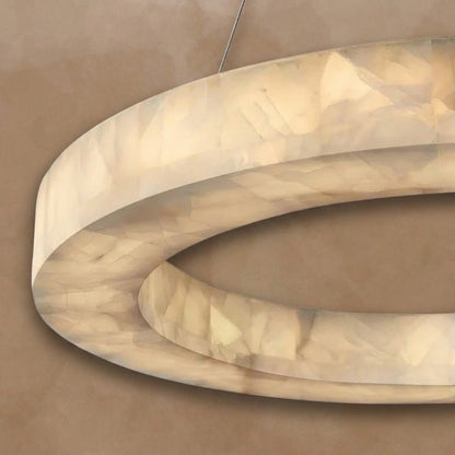 3-TIER ROUND ALABASTER CHANDELIER 39" 47" 59"D
