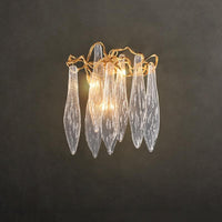 Luxury Flake Crystal Brass Wall Sconce with 3 LED Lights