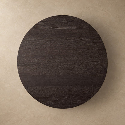 Oak Wood Round Plinth Coffee Table