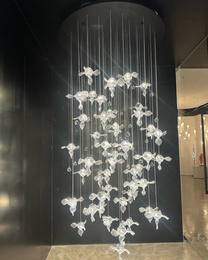 Modern Art Design Propeller-like Crystal Chandelier for Staircase/Villa/Foyer/High-ceiling Space