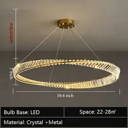 1/2/3-Ring Crystal Chandelier for Luxury Living/ Dining Room/Bedroom