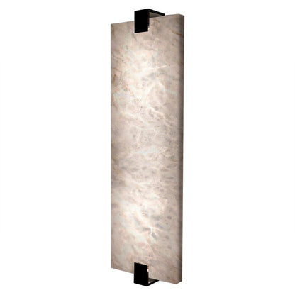Alabaster Kairo Brass Wall Sconce with Warm White Glow