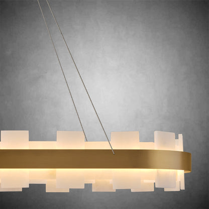 Rectangle Linear Alabaster Chandelier