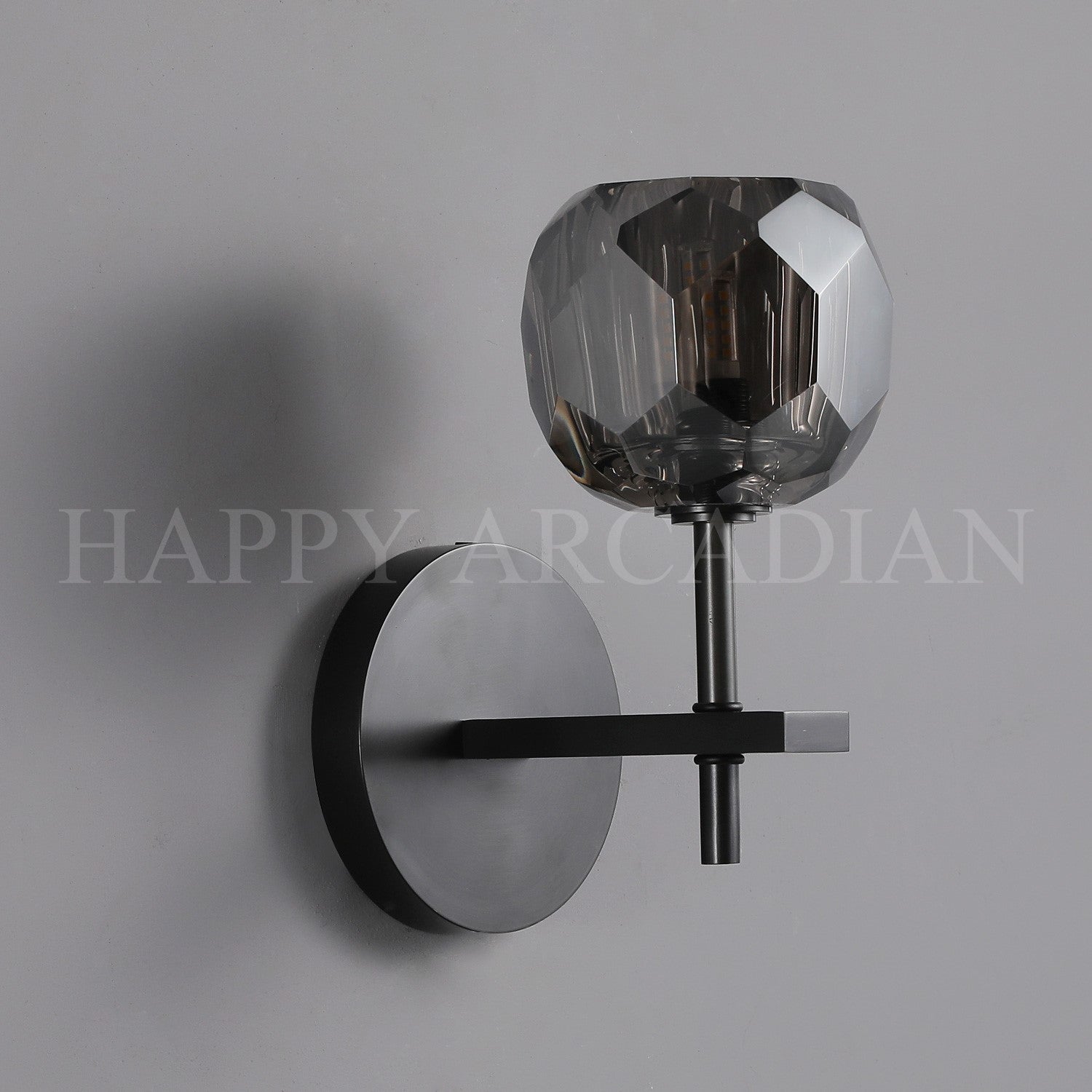 HA Bola De Short Style Smoke Crystal Wall Sconces