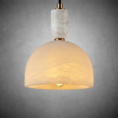 Alabaster semi-circular pendant