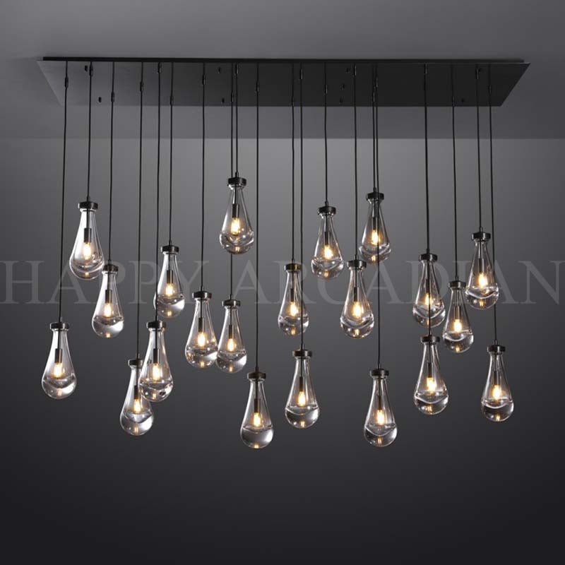 HA Raindrop Glass Linear Chandelier 72"