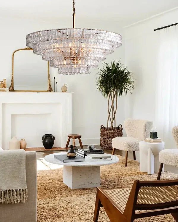 Ghiaccio Glass Round Chandelier