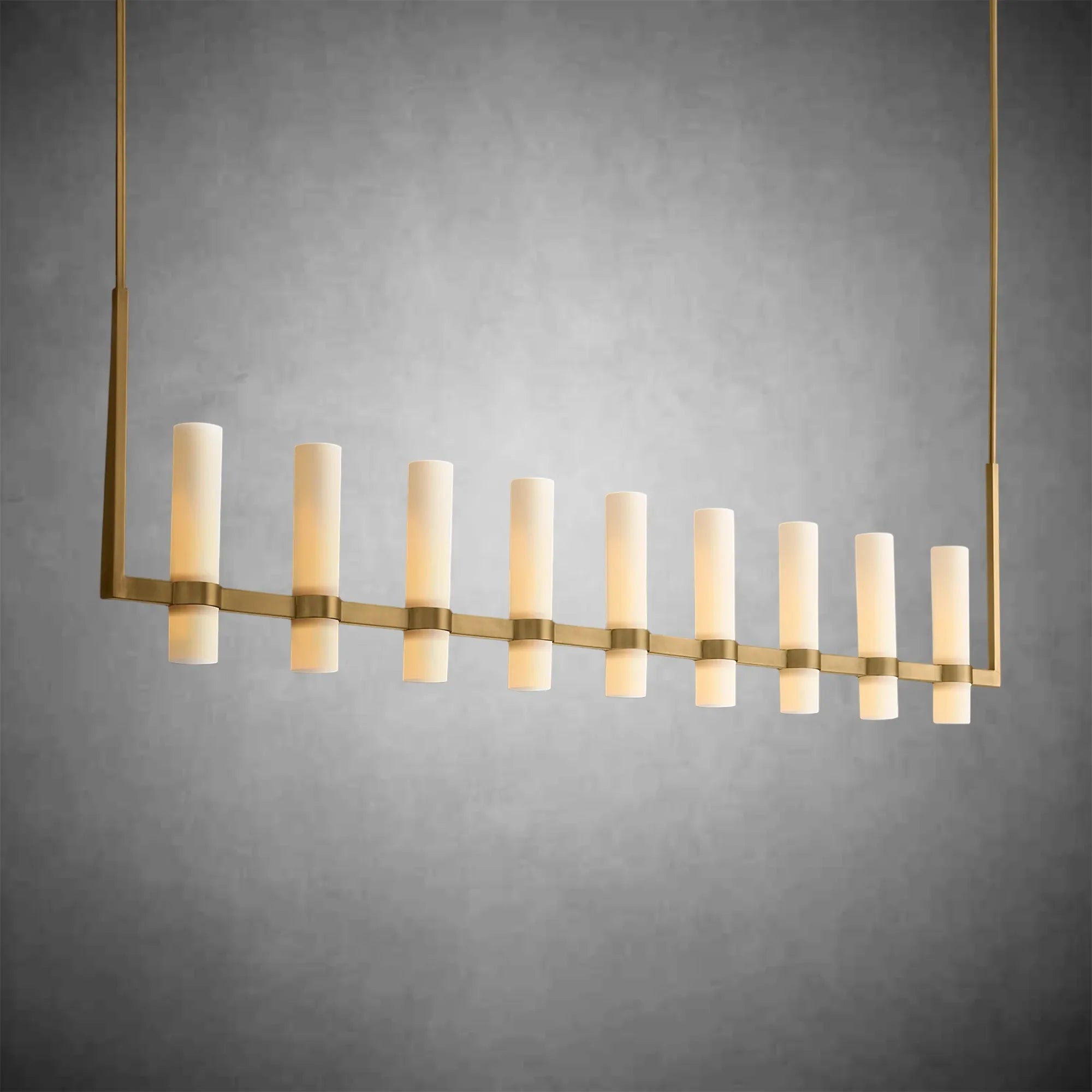 HA Rebecca Linear Milk Glass Chandelier