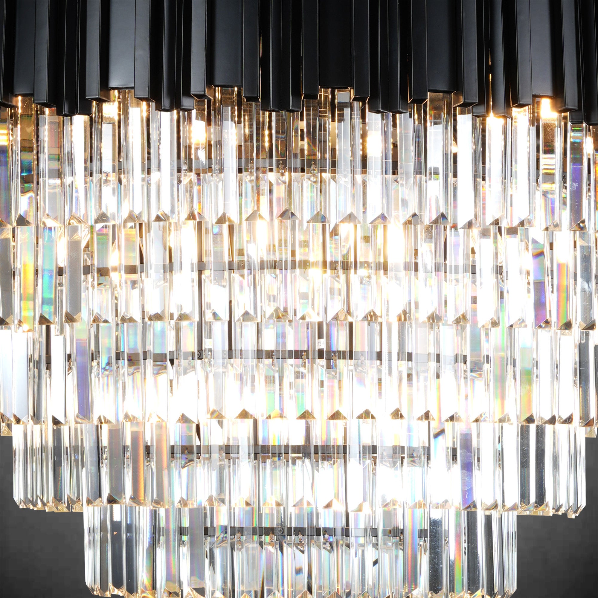 7-Tier 39" Black Chandelier