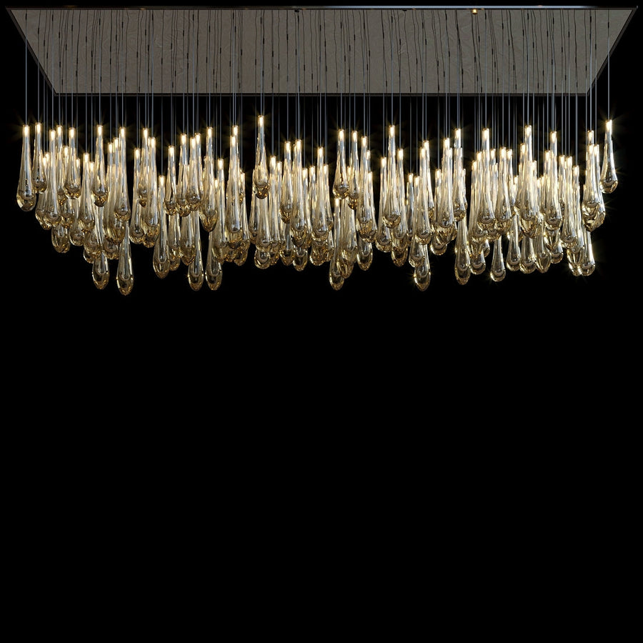Amber Teardrop Rain Chandelier