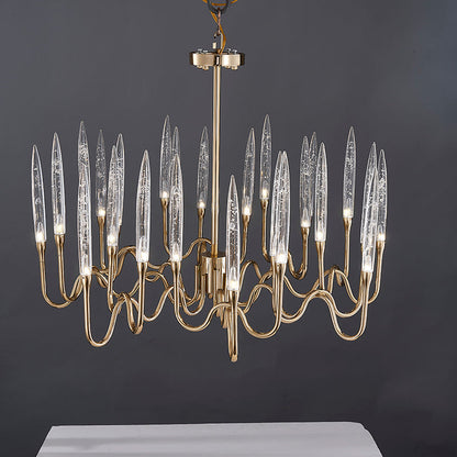 Reese Brass Glass  chandelier