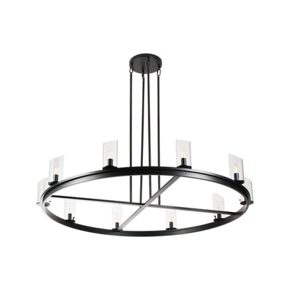 Modern Frame Glass Shade Chandelier