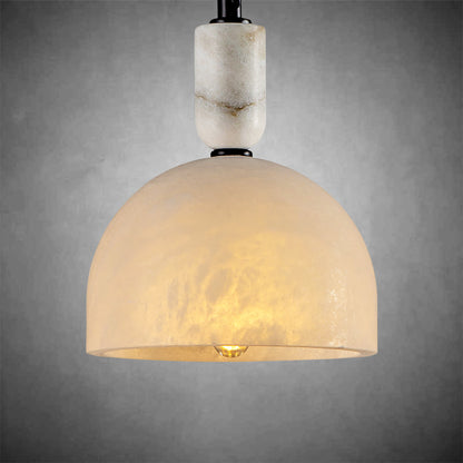 Alabaster semi-circular pendant