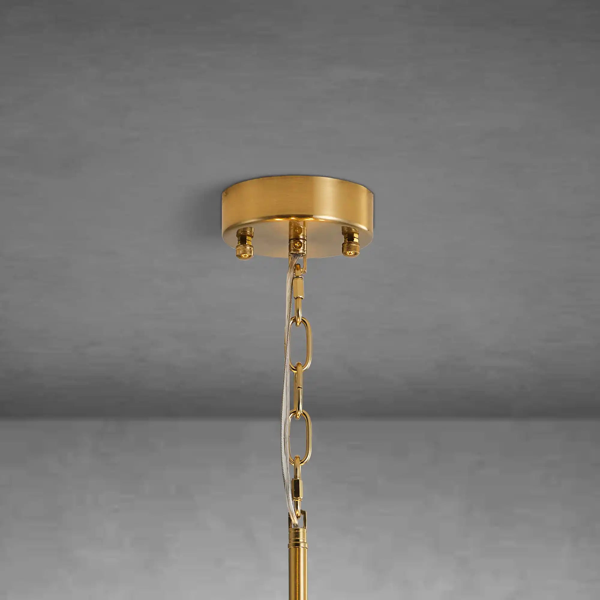 Modern Alabaster Brass Round Pendant light