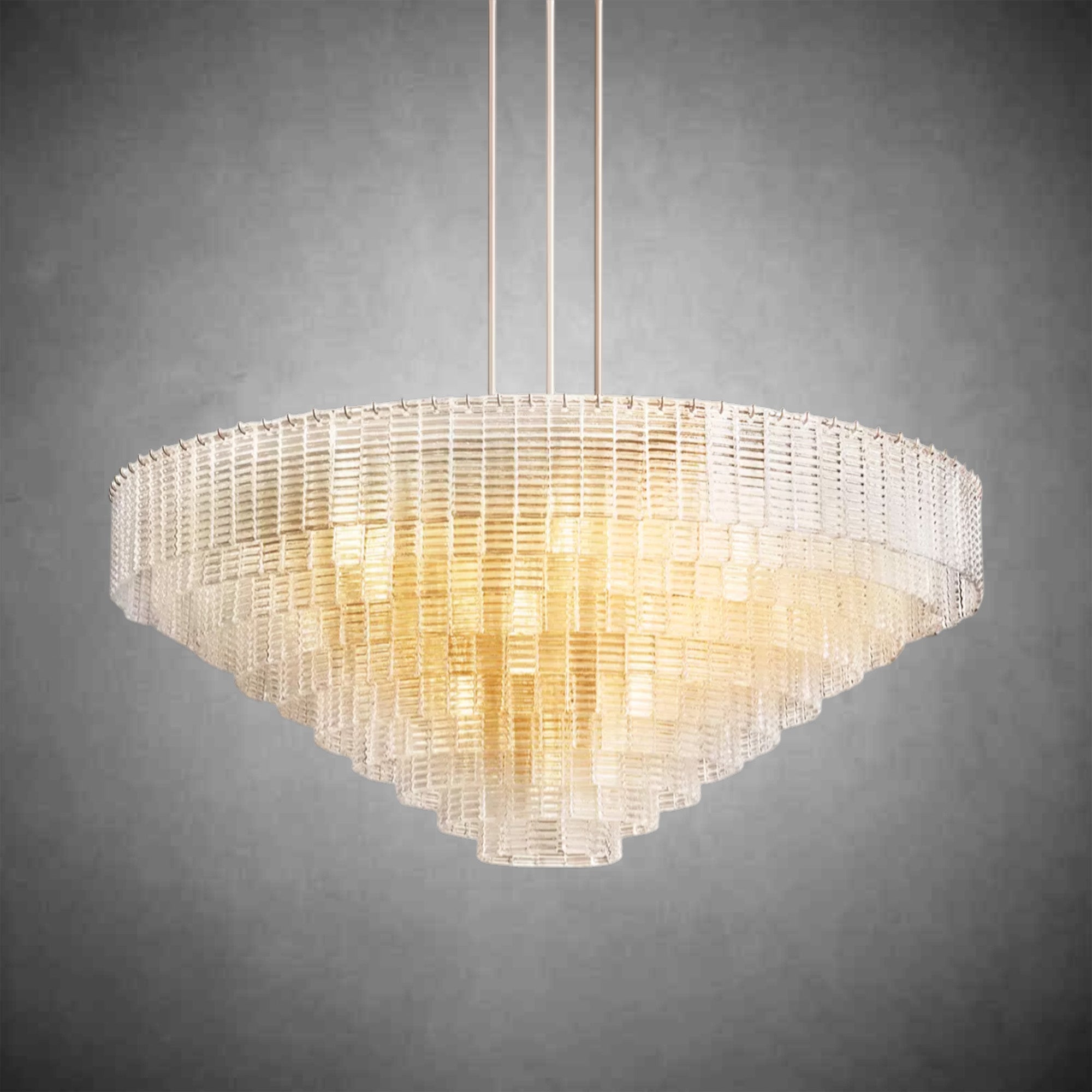 HA Sirena Clear Glass Round Chandelier 65"