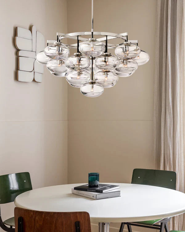 Cabrlet Clear Glass Round Chandelier 48"