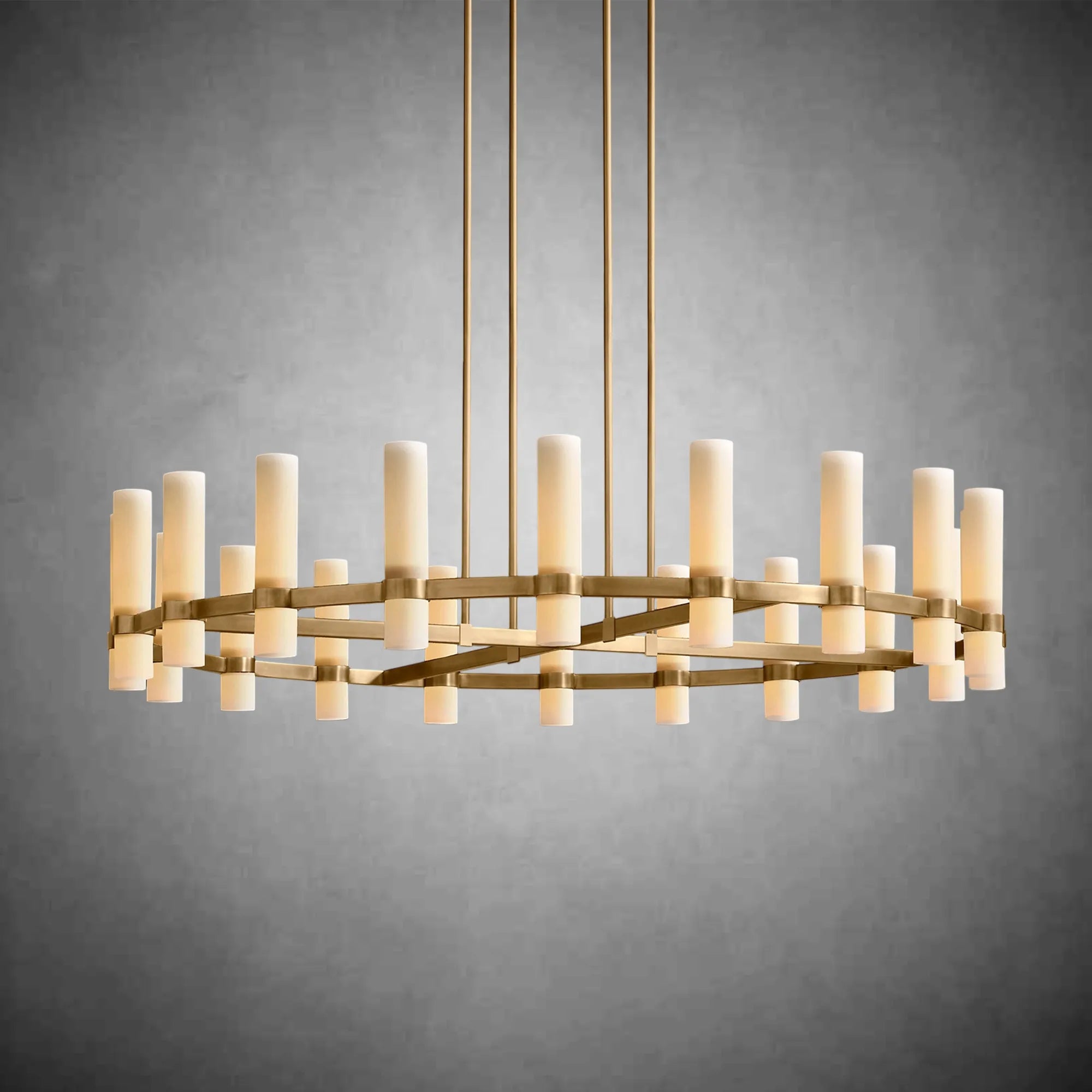 HA Rebecca Round Milk Glass Chandelier