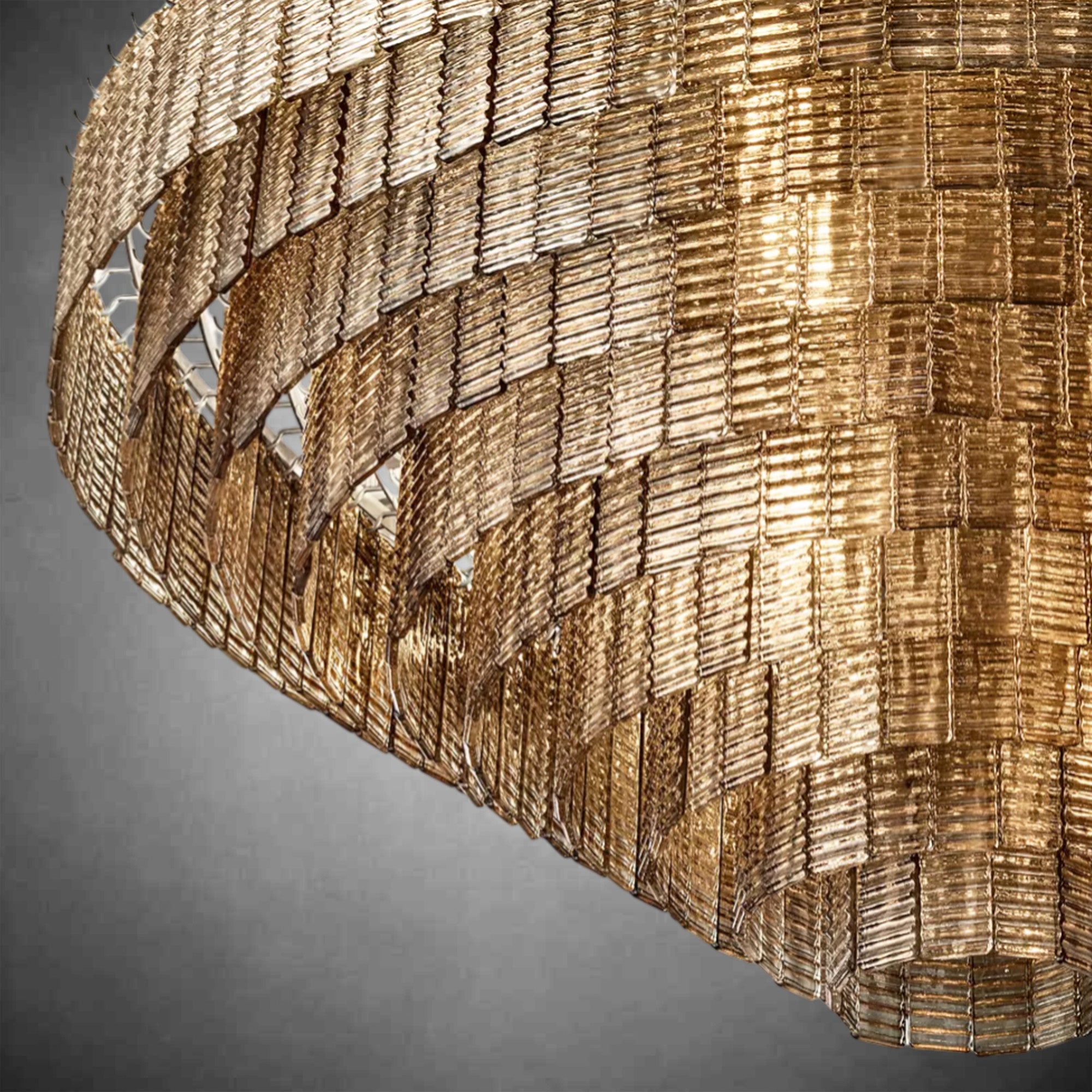 HA Sirena Smoke Glass Round Chandelier 65"